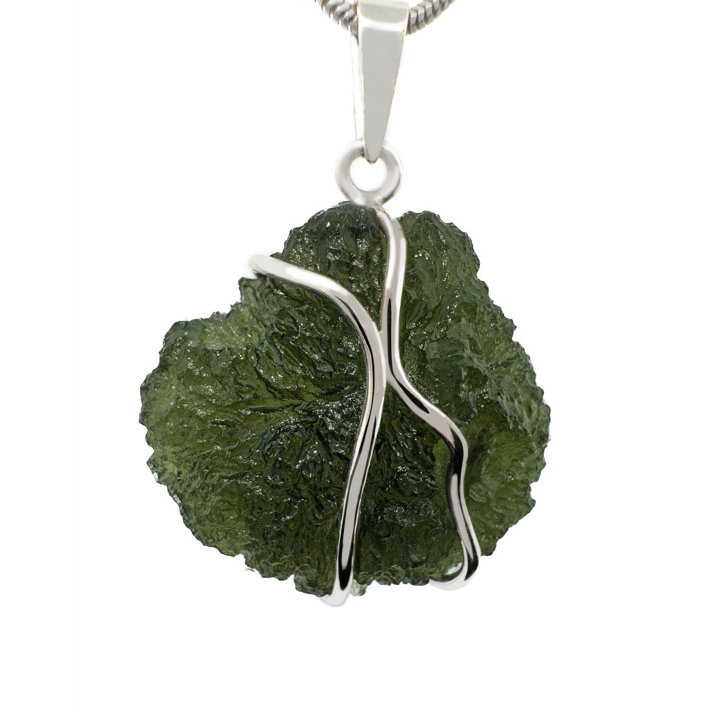 Moldavite pendant in silver 2000067970009