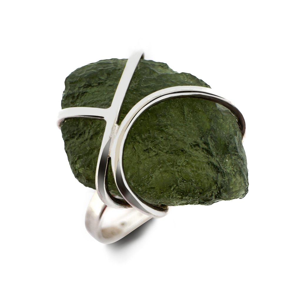 Moldavite ring in silver 2000295270001