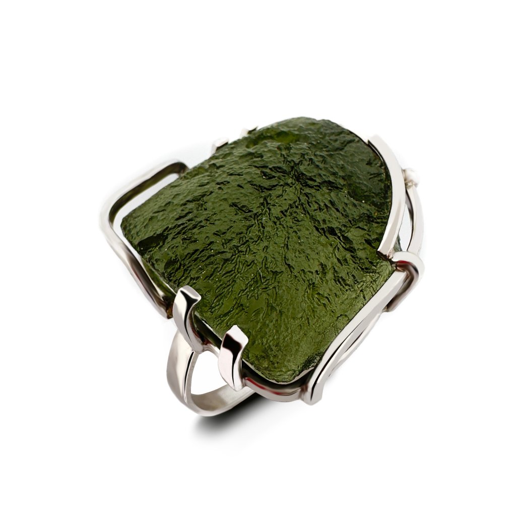 Moldavite ring in silver 2000295210007