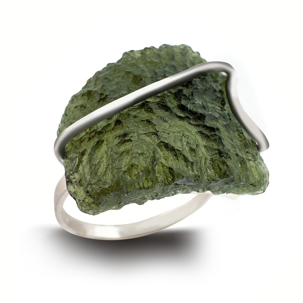 Moldavite ring in silver 2000295530006