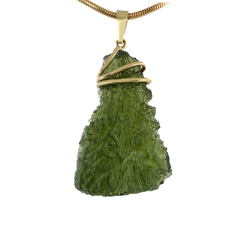 Moldavite pendant in gold 2000265200007