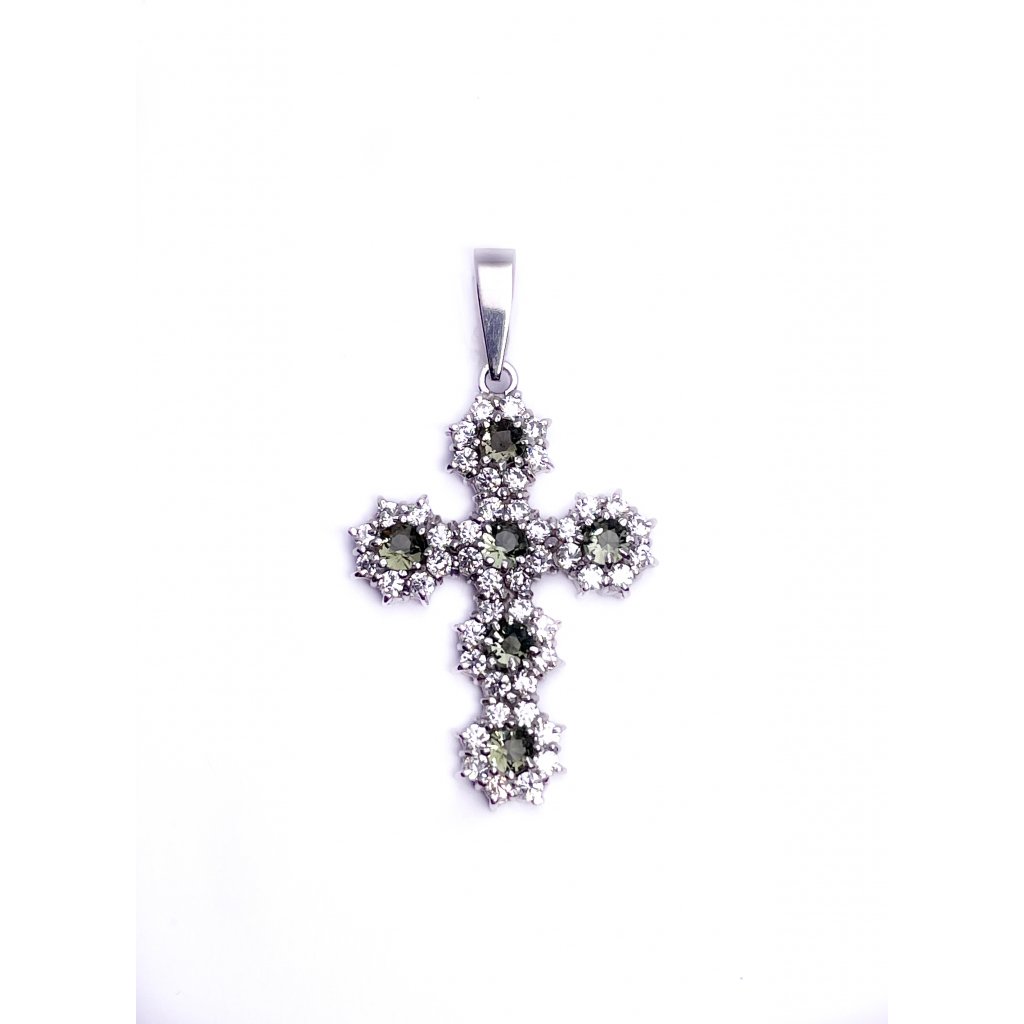 Moldavite pendant with zirconia 2000185340005
