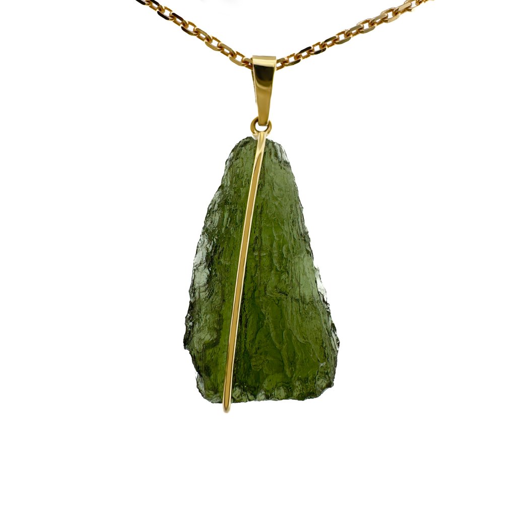 Moldavite pendant in gold 2000251060004