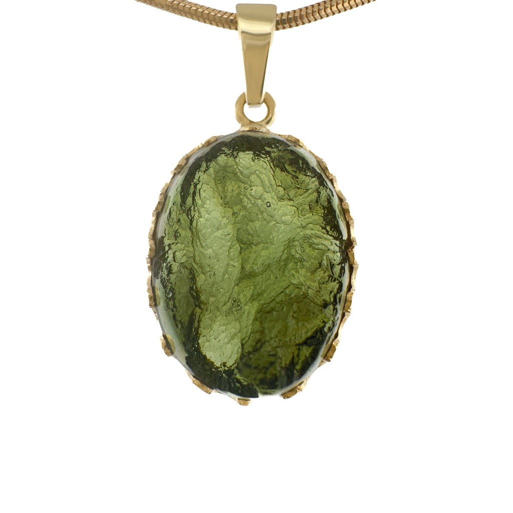 Moldavite pendant in gold 2000255900009