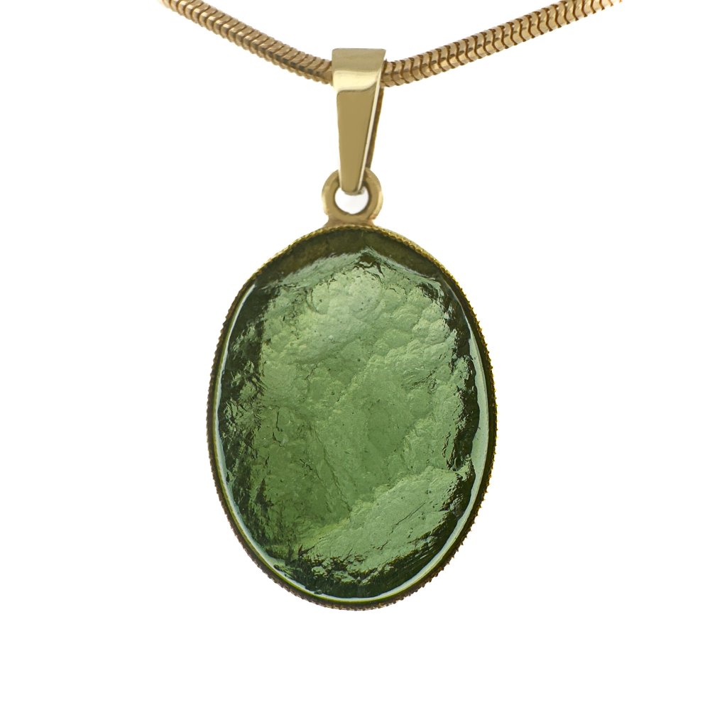 Moldavite pendant in gold 2000148690000