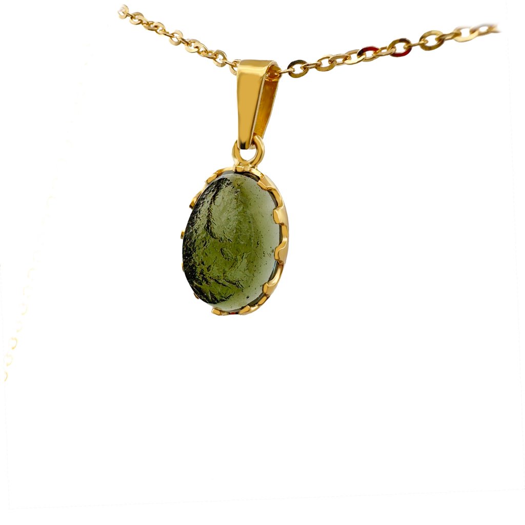 Moldavite pendant in gold 2000278830000