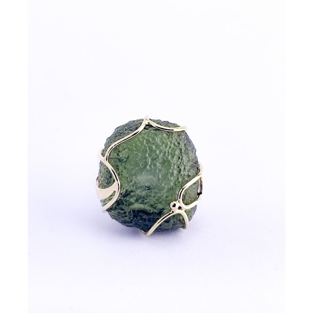 Moldavite ring in gold 2000091310000