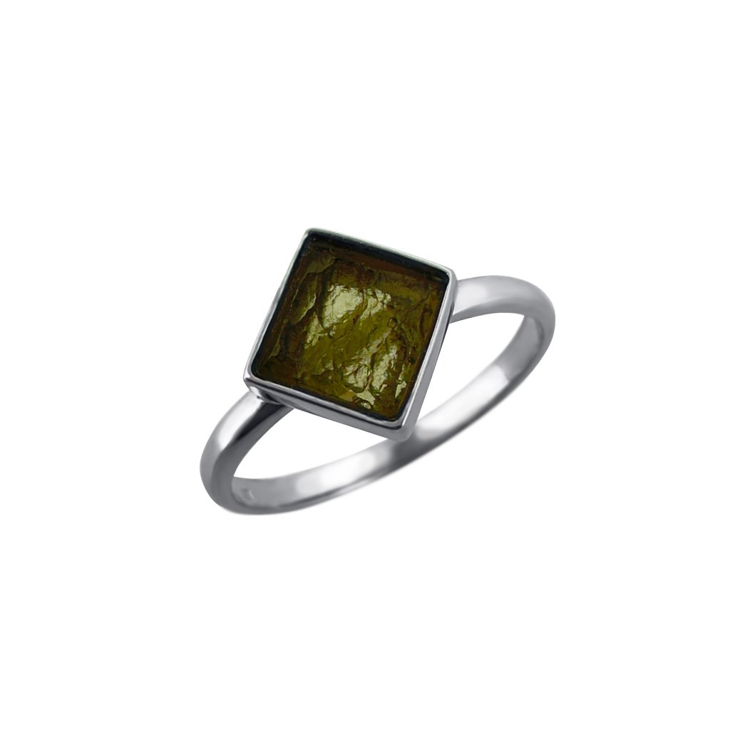 Stříbrný prsten s vltavínem 2000326330001