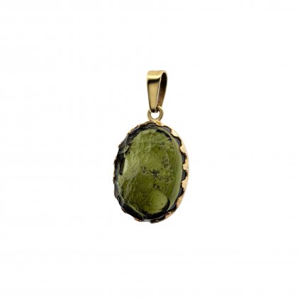 Zlatý přívěsek s vltavínem 21 0066