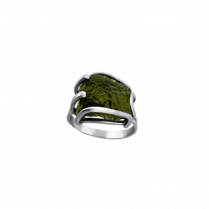 Stříbrný prsten s vltavínem P2000315040003