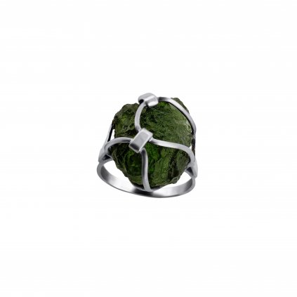 Stříbrný prsten s vltavínem P2000316540007