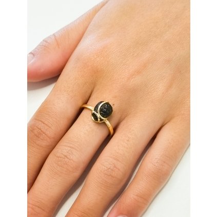 Zlatý prsten s vltavínem P2000253900001