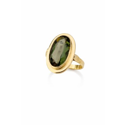 Gold ring with Moldavite P2000298130005