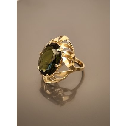 Zlatý prsten s vltavínem P2000316940005