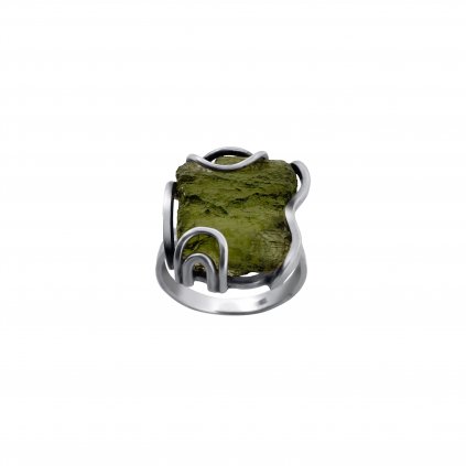 Stříbrný prsten s vltavínem P2000315950005