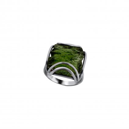 Stříbrný prsten s vltavínem P2000315640005