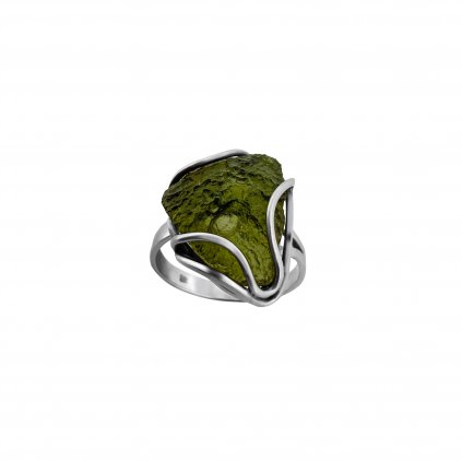 Stříbrný prsten s vltavínem P2000315120002