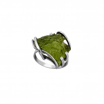 Stříbrný prsten s vltavínem P2000315800003