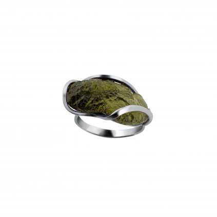 Stříbrný prsten s vltavínem P2000315230008