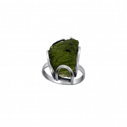 Stříbrný prsten s vltavínem P2000314980003