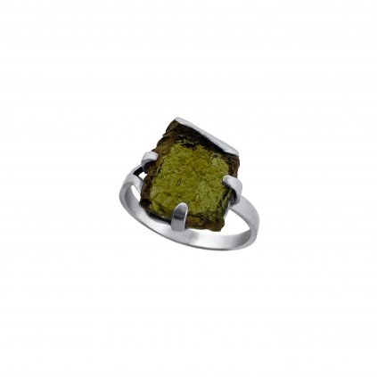 Stříbrný prsten s vltavínem P2000314990002