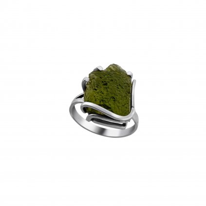 Stříbrný prsten s vltavínem P2000315850008
