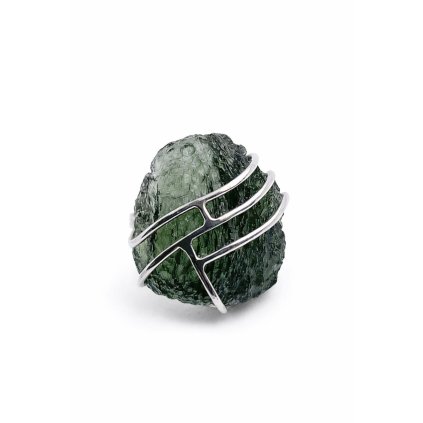 Moldavite ring in silver 2000070850008