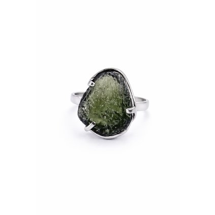 Moldavite ring in silver 2000079350004