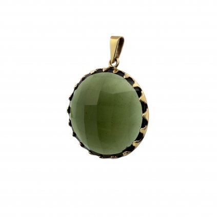 Luxusní zlatý přívěsek s broušeným vltavínem P21 0056