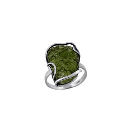Stříbrný prsten s vltavínem P2000315610008