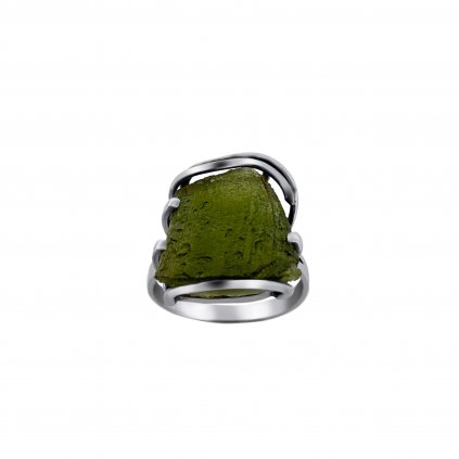 Stříbrný prsten s vltavínem P2000315630006