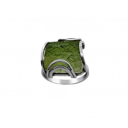 Stříbrný prsten s vltavínem P2000315670002