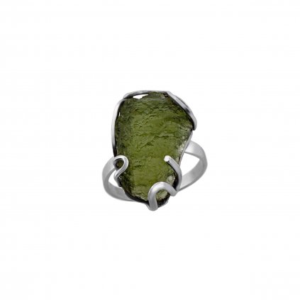 Stříbrný prsten s vltavínem P2000315620007