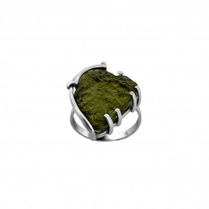 Stříbrný prsten s vltavínem P2000317000005