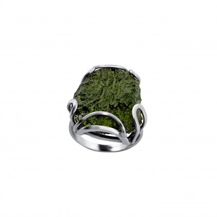 Stříbrný prsten s vltavínem P2000335120006