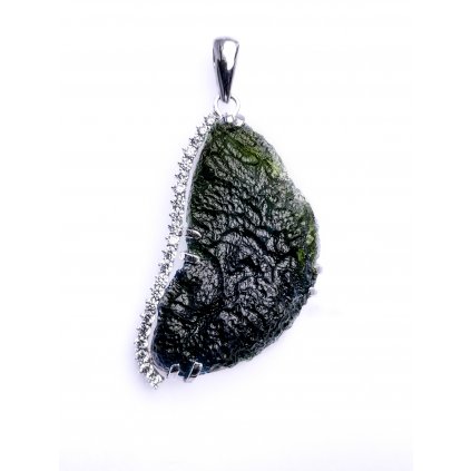 Moldavite pendant with zirconia 2000150860002