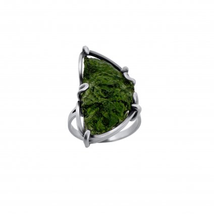 Stříbrný prsten s vltavínem P2000316000006