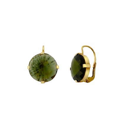 Gold earrings with Moldavite P2000281050006