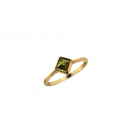 Gold ring with Moldavite 2000335240001