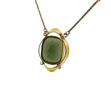 Gold necklace with Moldavite P2000334640000