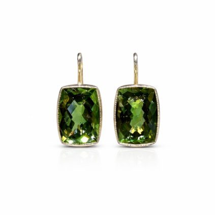 Gold earrings with Moldavite P2000290310009