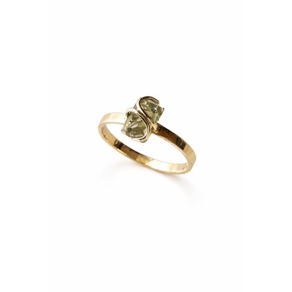 Gold ring with Moldavite 2000336290005