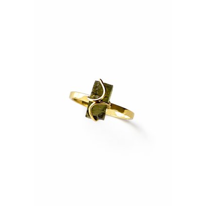Gold ring with Moldavite 2000336340007