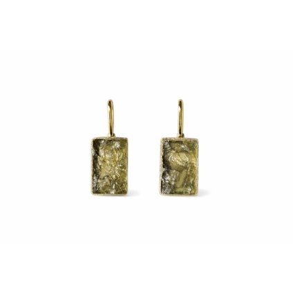 Gold earrings with Moldavite 200033560009