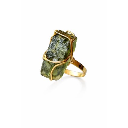 Gold ring with Moldavite P2000039860000