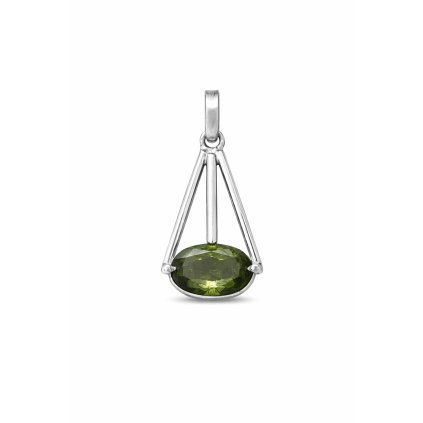 Silver pendant with cut Moldavite P2000336970006