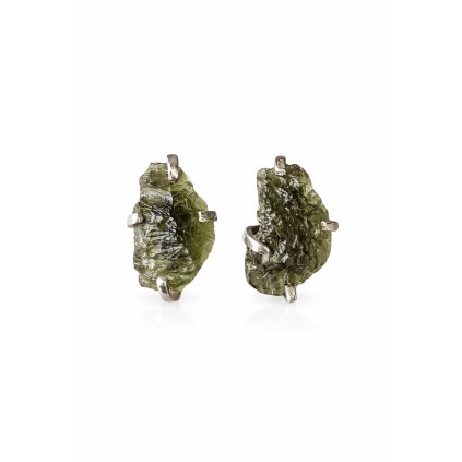 Stříbrné náušnice s vltavíny