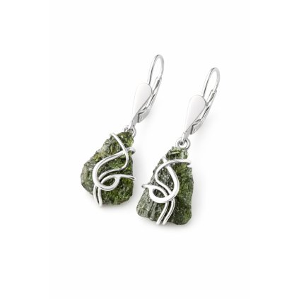 Stříbrné náušnice s vltavíny