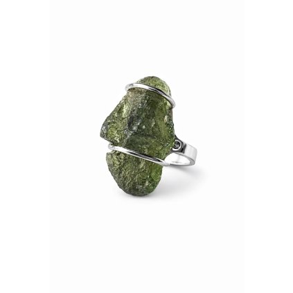 Stříbrný prsten s vltavínem 2000342280007