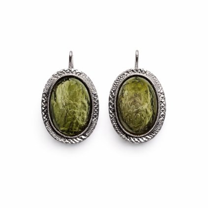 Moldavite earring in silver 2000066980009